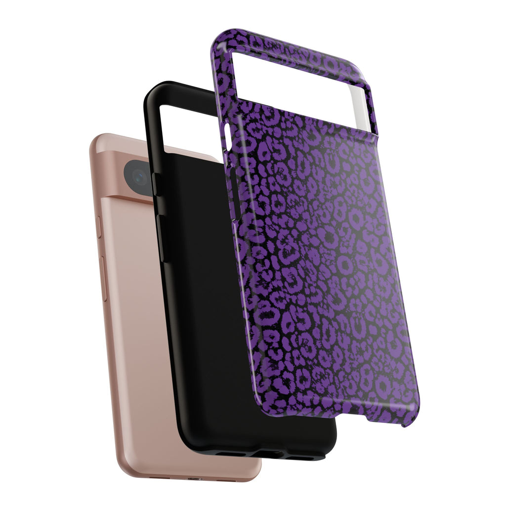 Purple Leopard Tough Case for iPhone, Galaxy or Google Pixel
