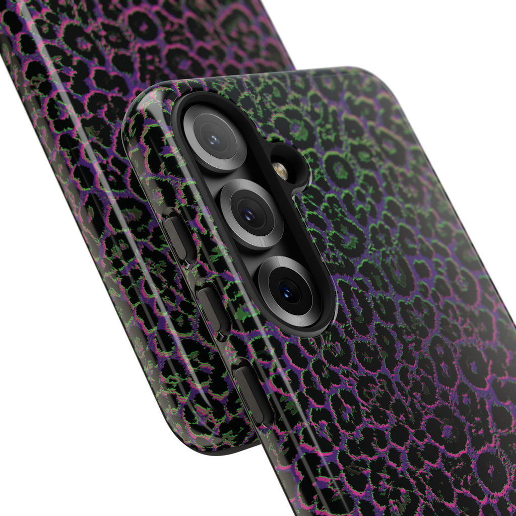Colorful Leopard Tough Phone Case for iPhone, Galaxy, or Google Pixel