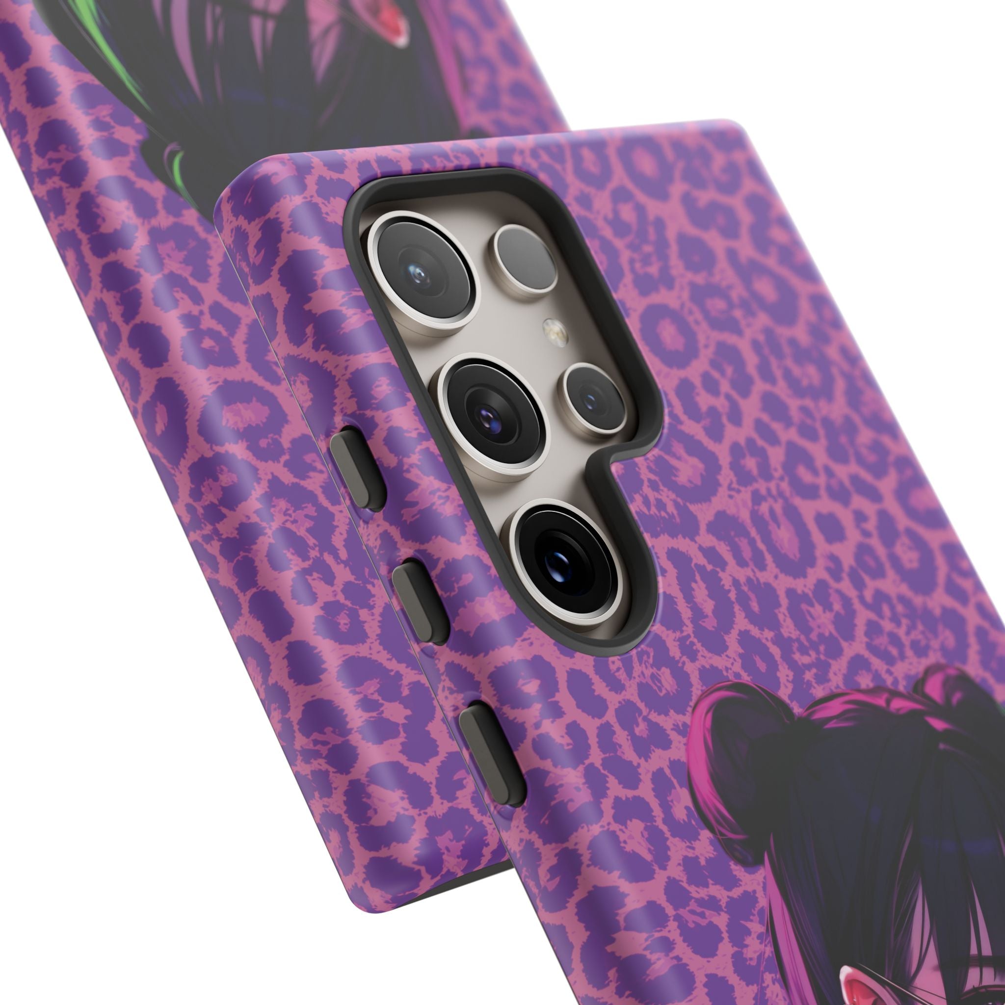 Purple Pink Leopard Kz iPhone, Galaxy and Google Tough Cases