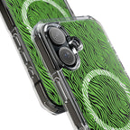 Neon Green Zebra Magnetic iPhone 14, 15, 16 Series Clear Impact Cases