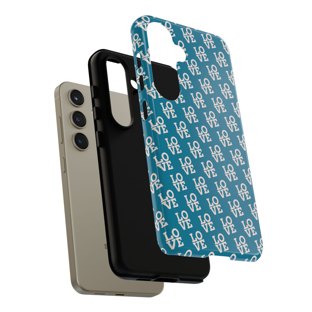 LOVE Teal Green Tough Phone Case iPhone, Galaxy, or Google Pixel