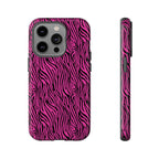 Pink Zebra Tough Phone Case for iPhone, Galaxy, or Google Pixel
