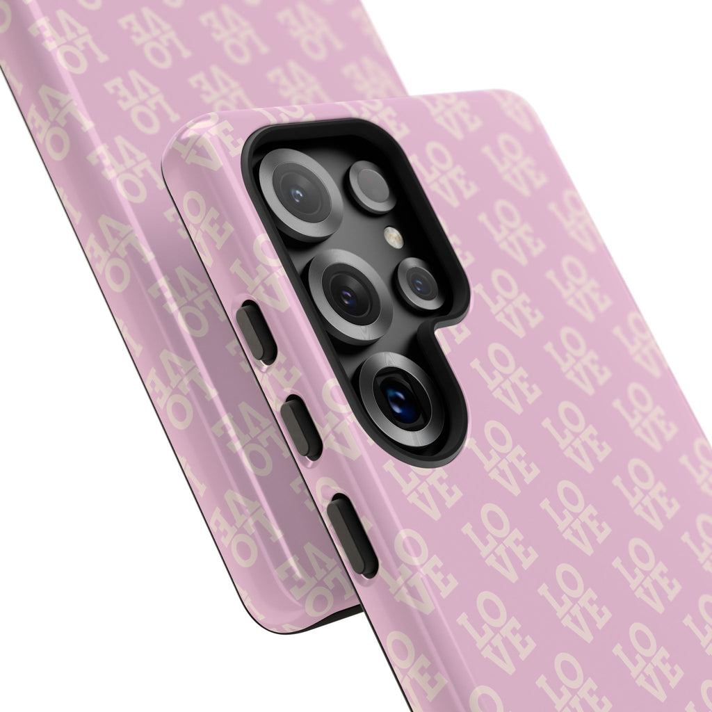 Pink 'LOVE' Pattern Tough Phone Case