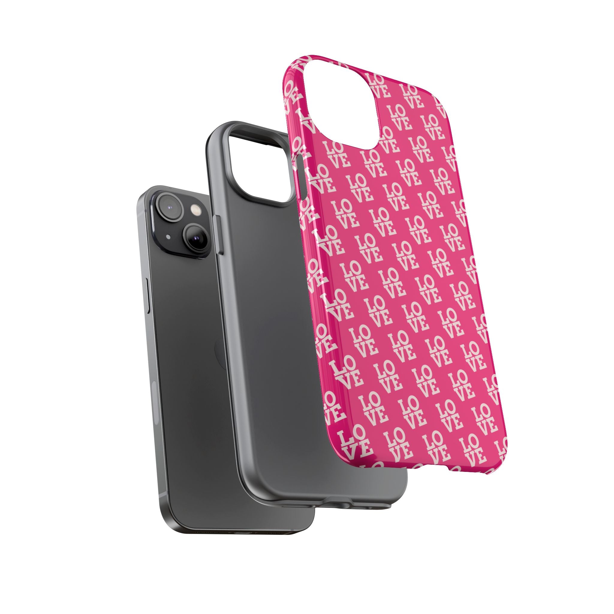 Vibrant Pink LOVE Tough Case iPhone, Galaxy, or Google Pixel