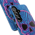 Neon Zebra Skull Tough Phone Case for iPhone, Galaxy, or Google Pixel