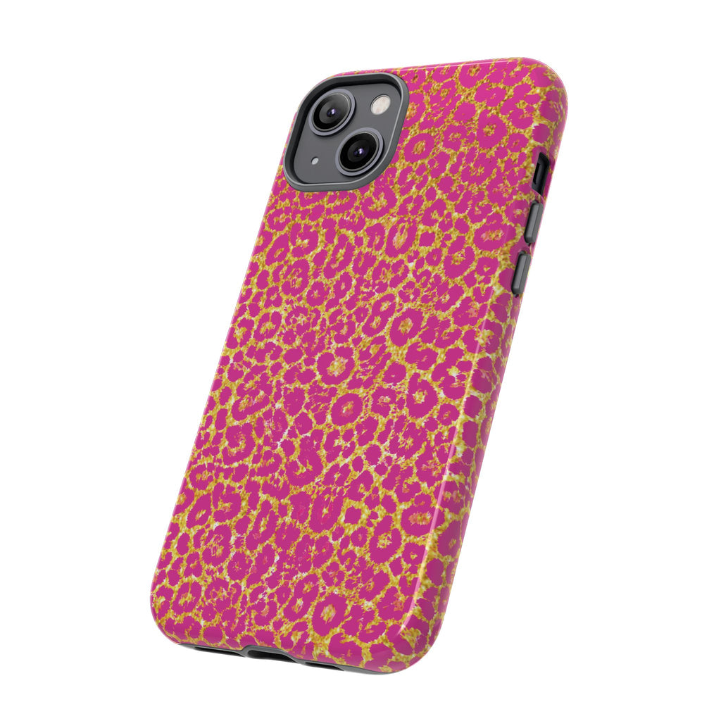 Pink Gold Leopard Tough Case for iPhone, Galaxy, or Google Pixel
