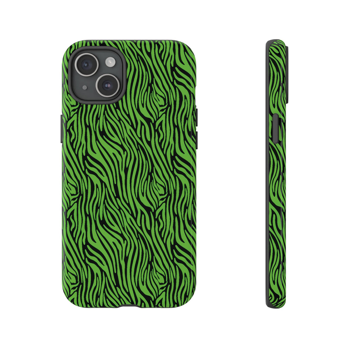 Neon Green Zebra Tough Phone Case iPhone, Galaxy, or Google Pixel