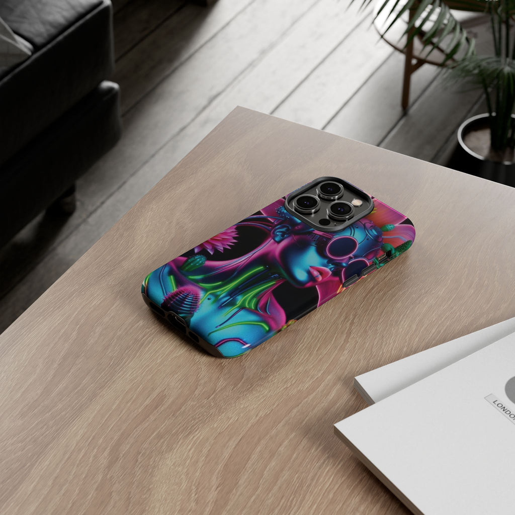Neon Androgen Cactus Flower Tough Phone Case for iPhone, Galaxy, or Google Pixel