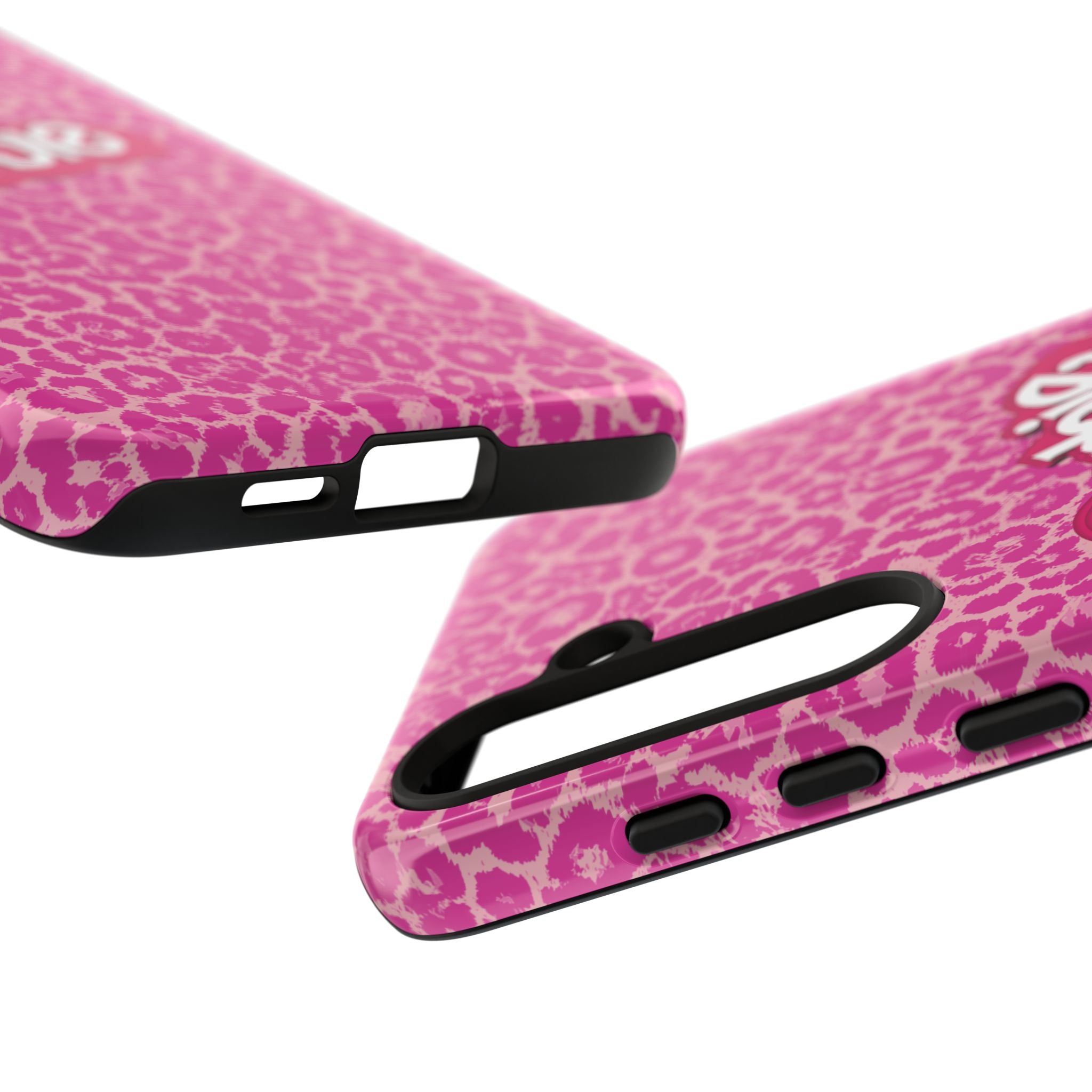 Hot Neon Pink Leopard Barb Tough Phone Case iPhone, Galaxy, or Google Pixel