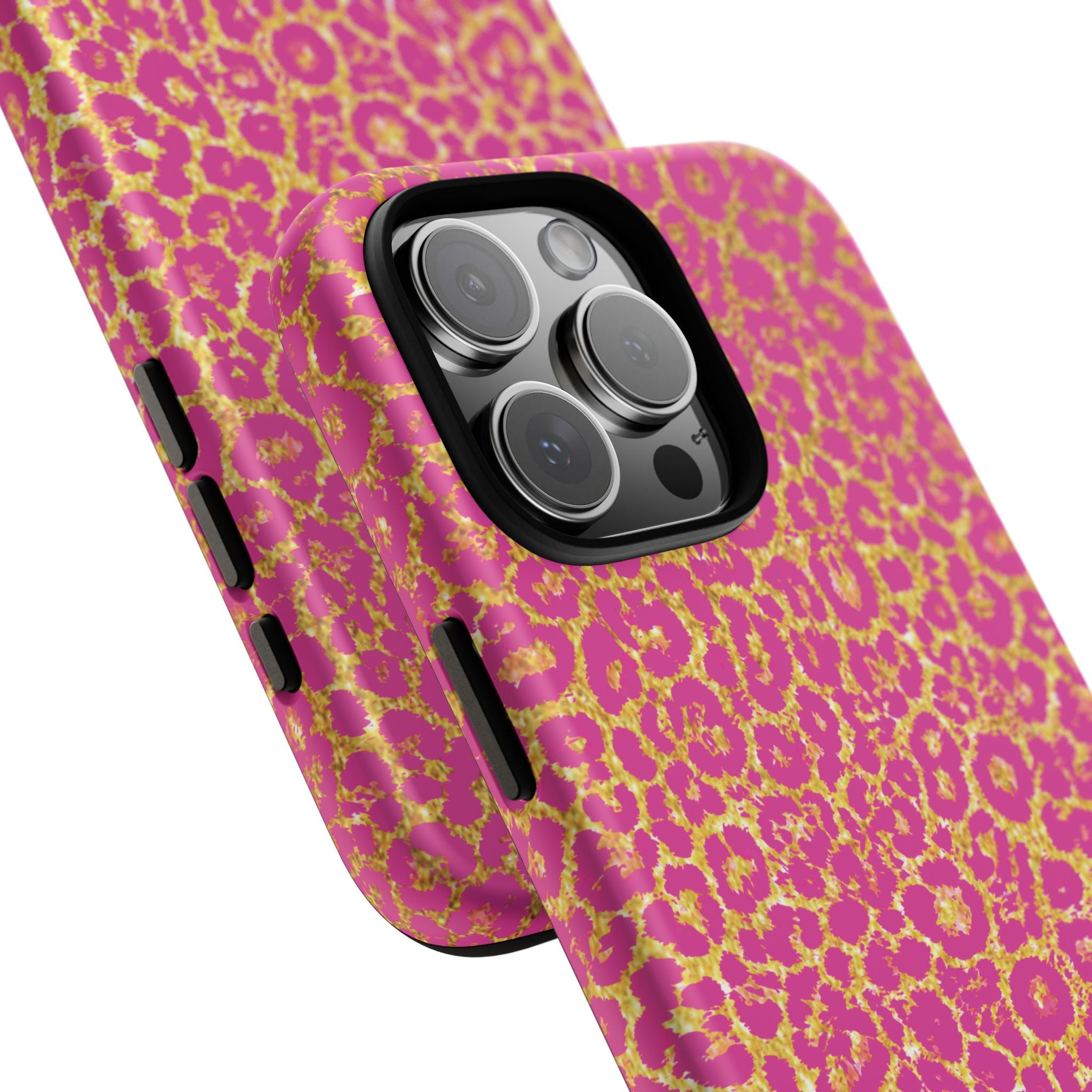 Pink Gold Leopard Tough Case for iPhone, Galaxy, or Google Pixel
