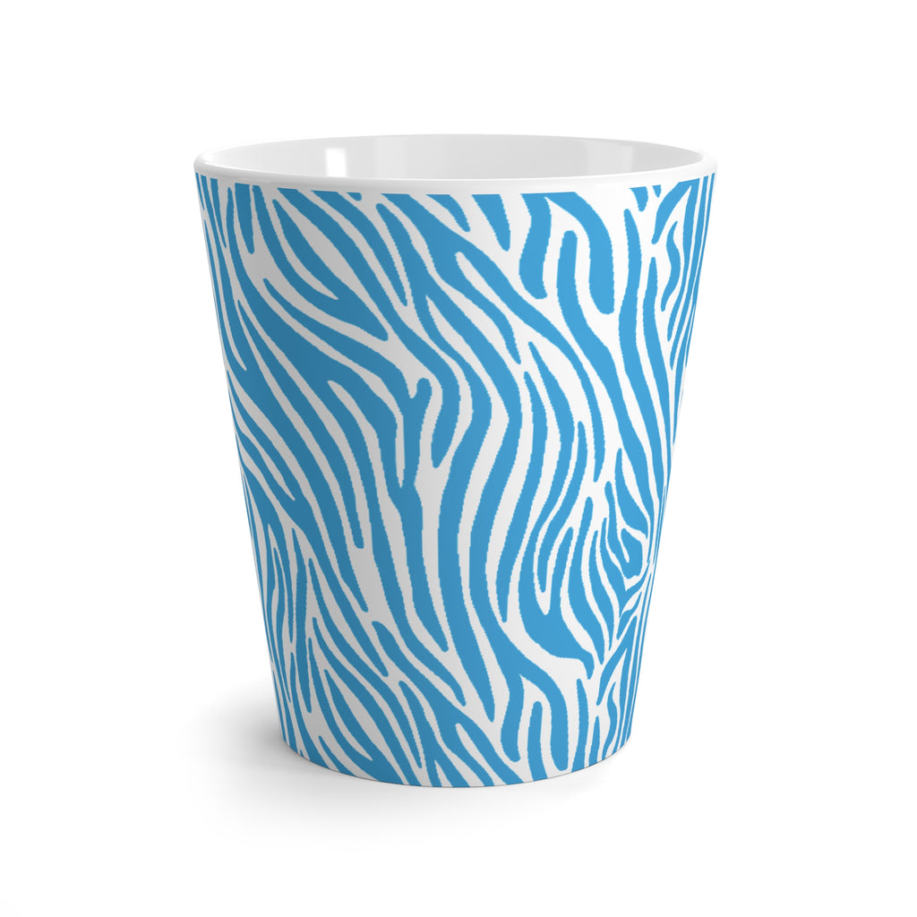 Blue Zebra Print Latte Mug