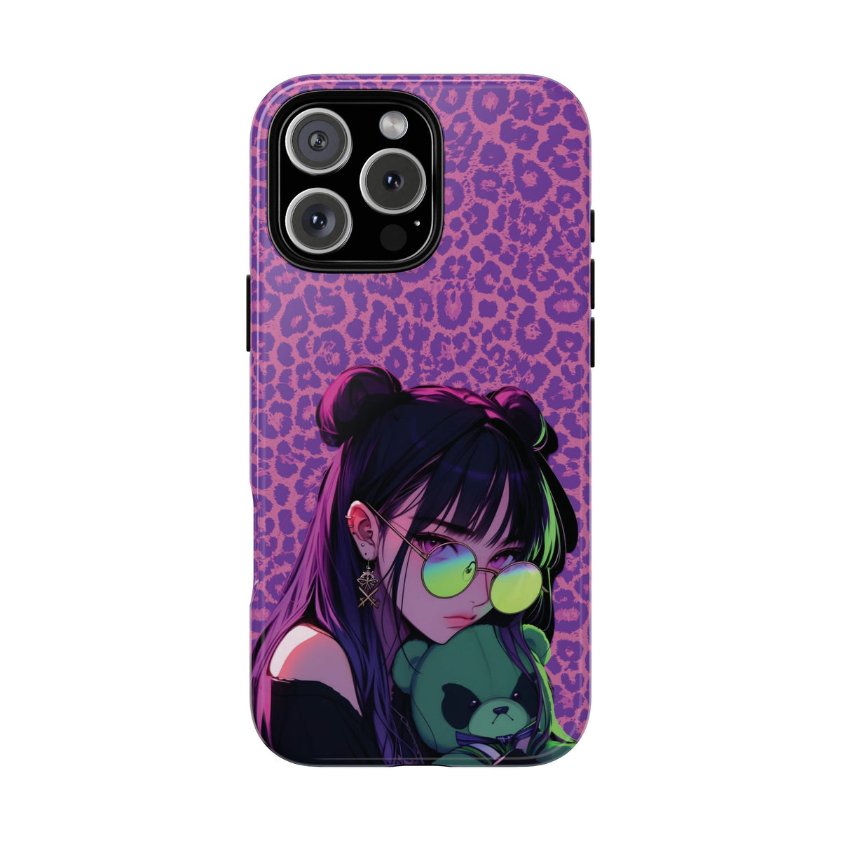 Purple Pink Leopard Kz iPhone, Galaxy and Google Tough Cases