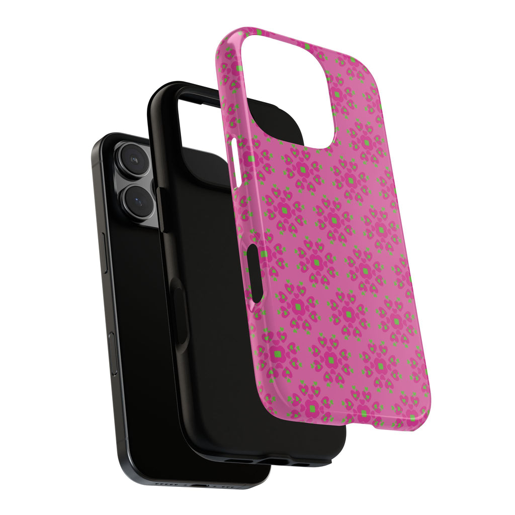 Floresta Heart Pink Tough Phone Case iPhone, Galaxy, or Google Pixel
