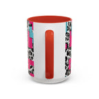 Retro Vibes Love Blocks Leopard Print Coffee Mug Kitchen Decor, Gift