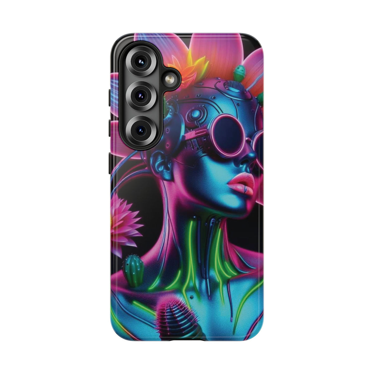 Neon Androgen Cactus Flower Tough Phone Case for iPhone, Galaxy, or Google Pixel