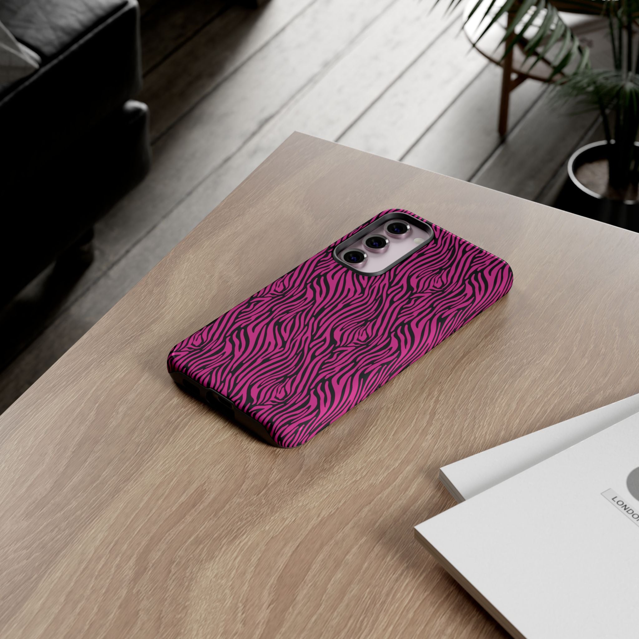 Pink Zebra Tough Phone Case for iPhone, Galaxy, or Google Pixel