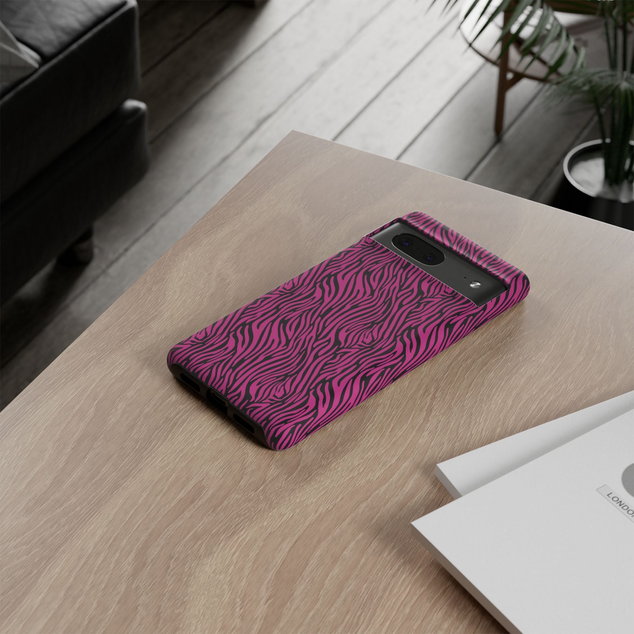 Pink Zebra Tough Phone Case for iPhone, Galaxy, or Google Pixel