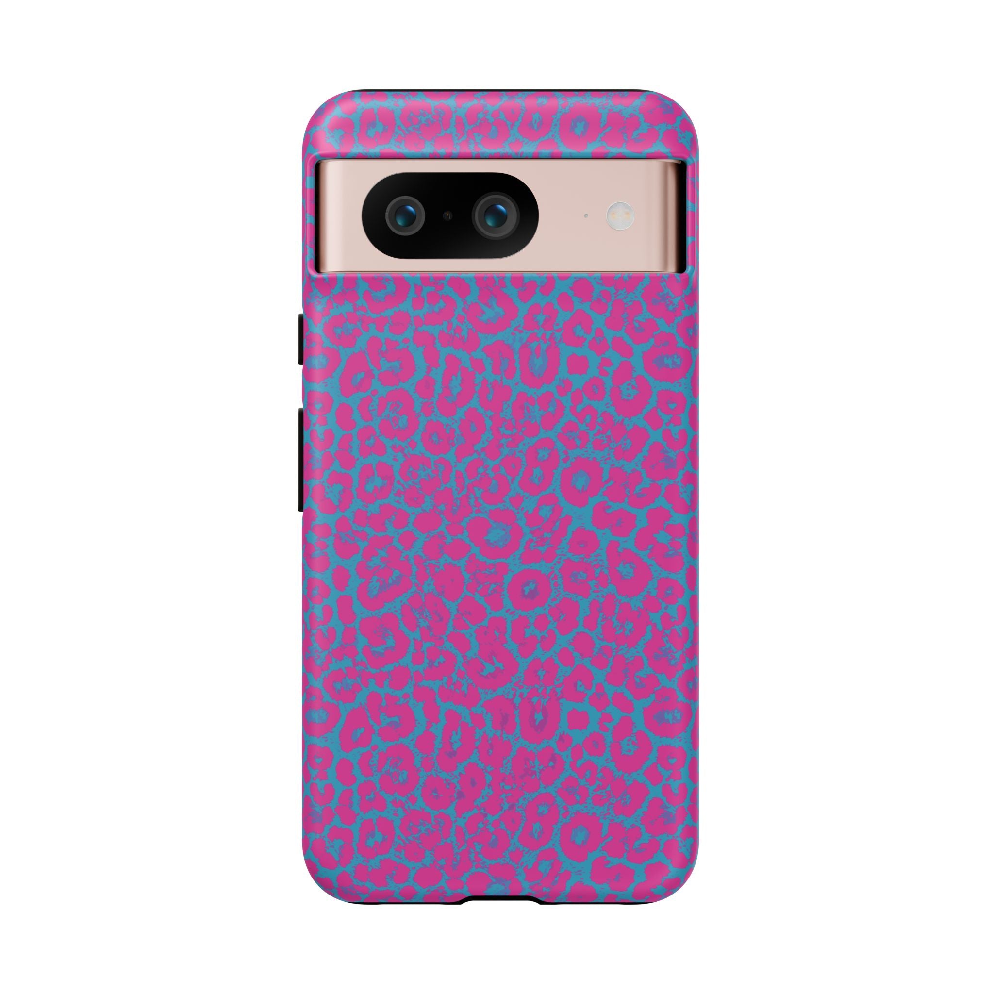 Pink Blue Leopard Tough Phone Case iPhone, Galaxy, or Google Pixel