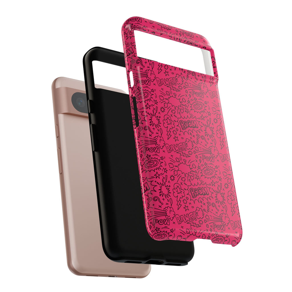 Pink Wow Tough Case for iPhone, Galaxy, or Google Pixel