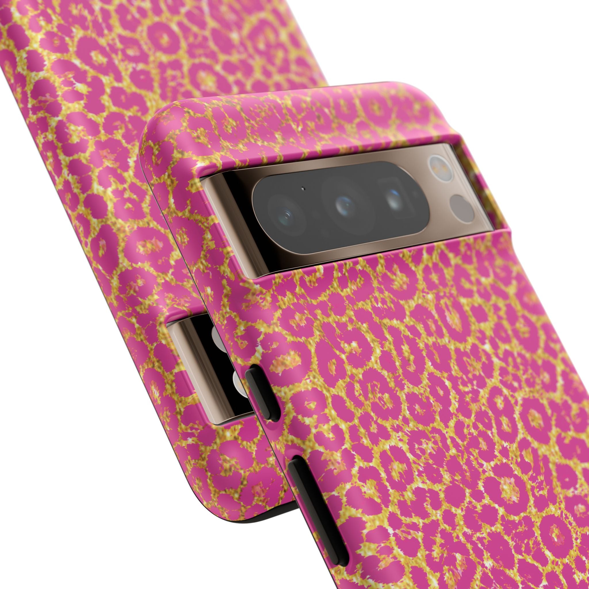 Pink Gold Leopard Tough Case for iPhone, Galaxy, or Google Pixel
