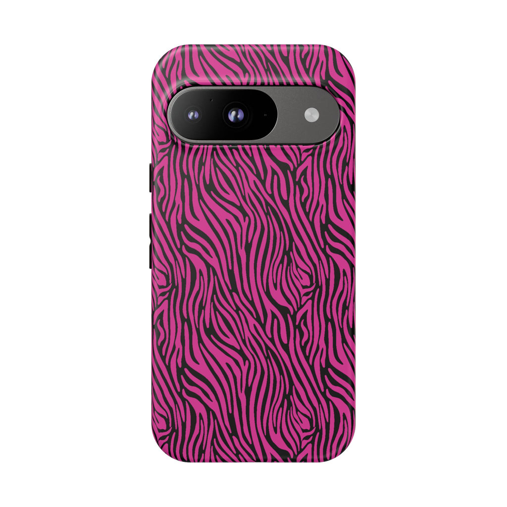 Pink Zebra Tough Phone Case for iPhone, Galaxy, or Google Pixel
