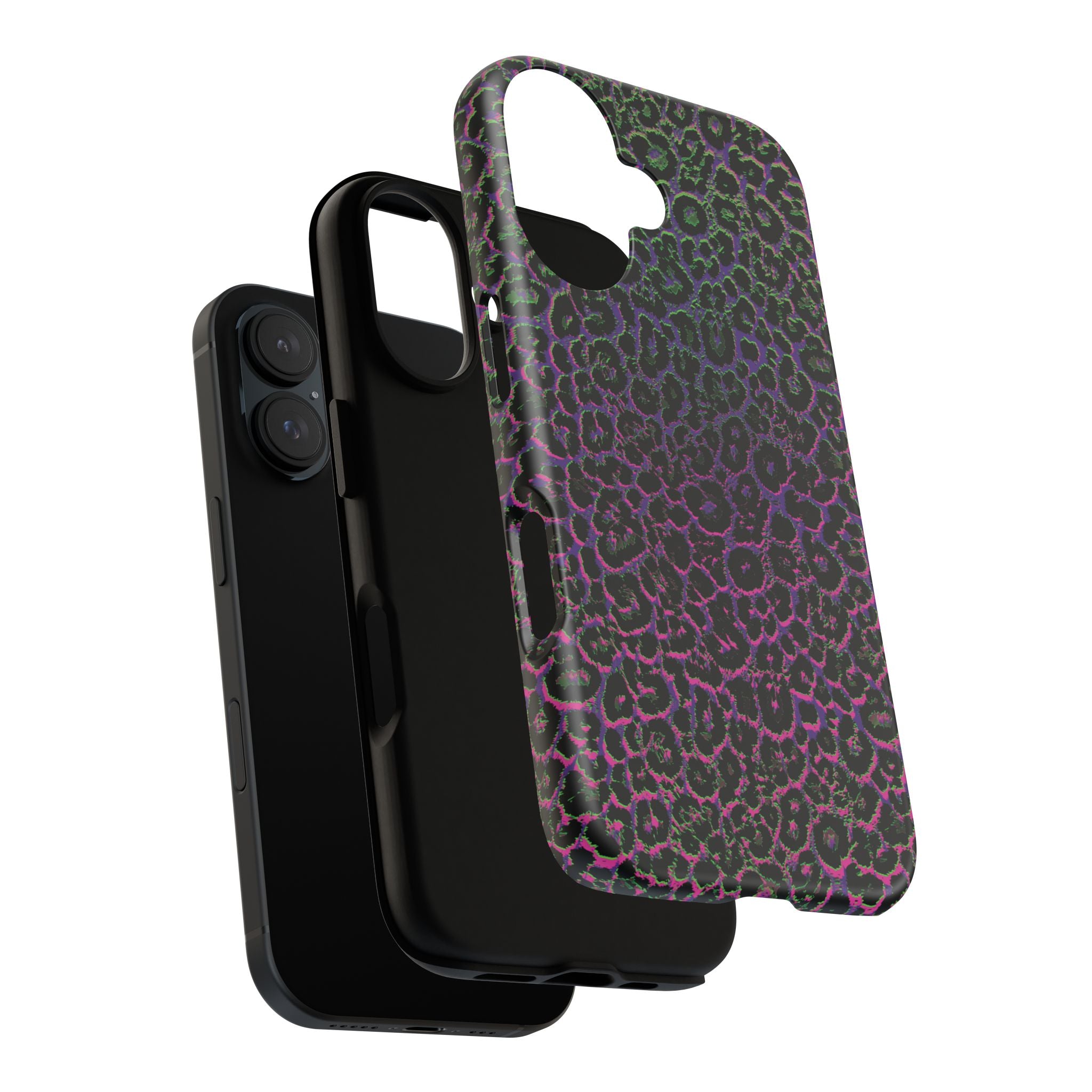 Colorful Leopard Tough Phone Case for iPhone, Galaxy, or Google Pixel