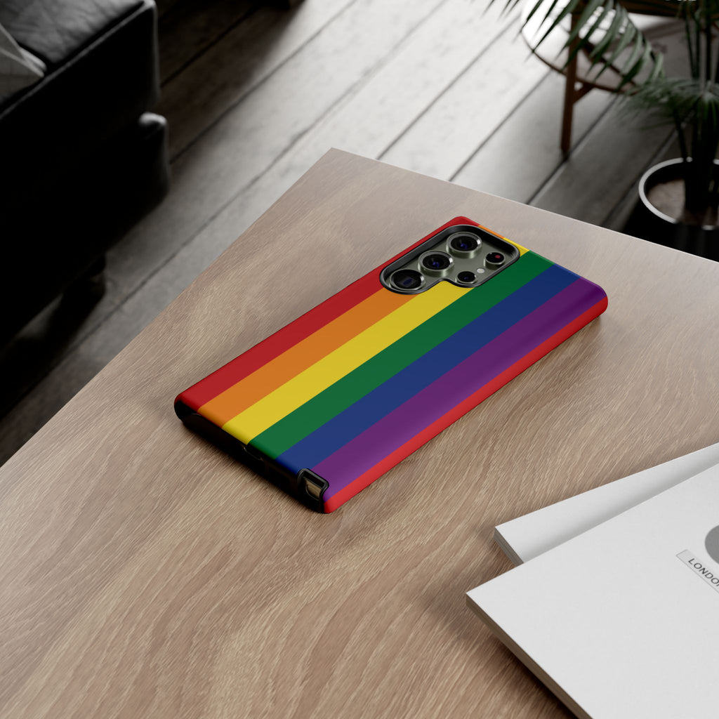 LGBTQ Rainbow Flag Tough Phone Case for iPhone, Galaxy, or Google Pixel