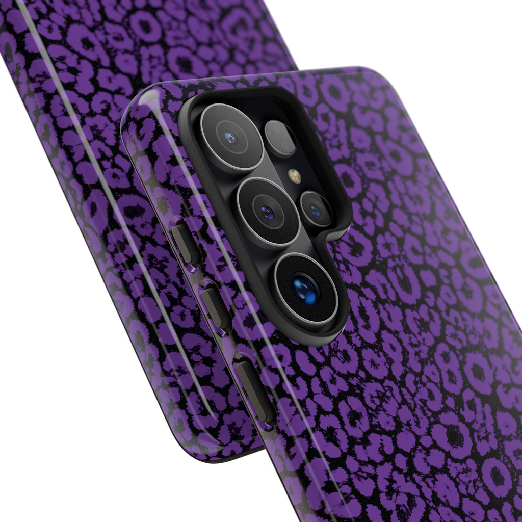 Purple Leopard Tough Case for iPhone, Galaxy or Google Pixel