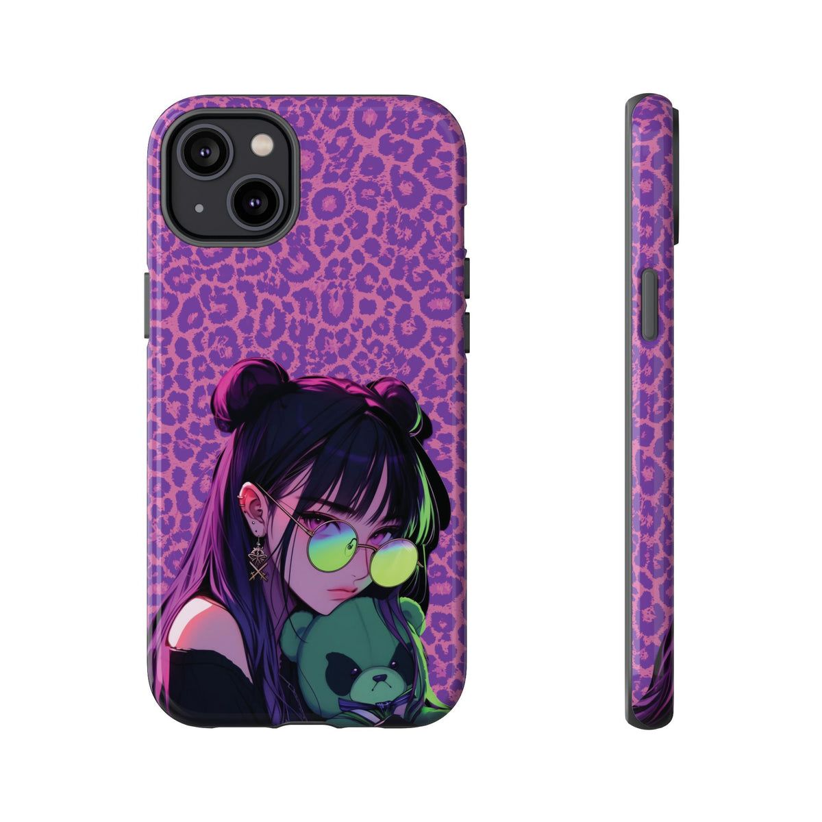 Purple Pink Leopard Kz iPhone, Galaxy and Google Tough Cases