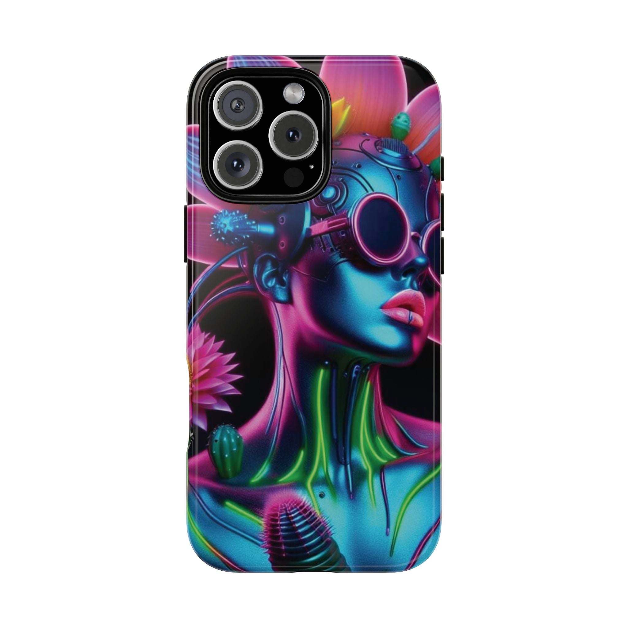 Neon Androgen Cactus Flower Tough Phone Case for iPhone, Galaxy, or Google Pixel