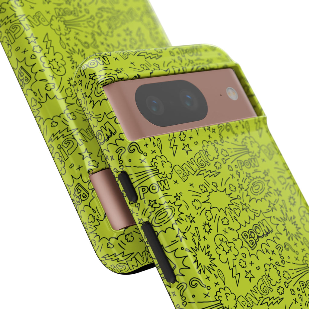 Neon Lime Wow Tough Case for iPhone, Galaxy, or Google Pixel