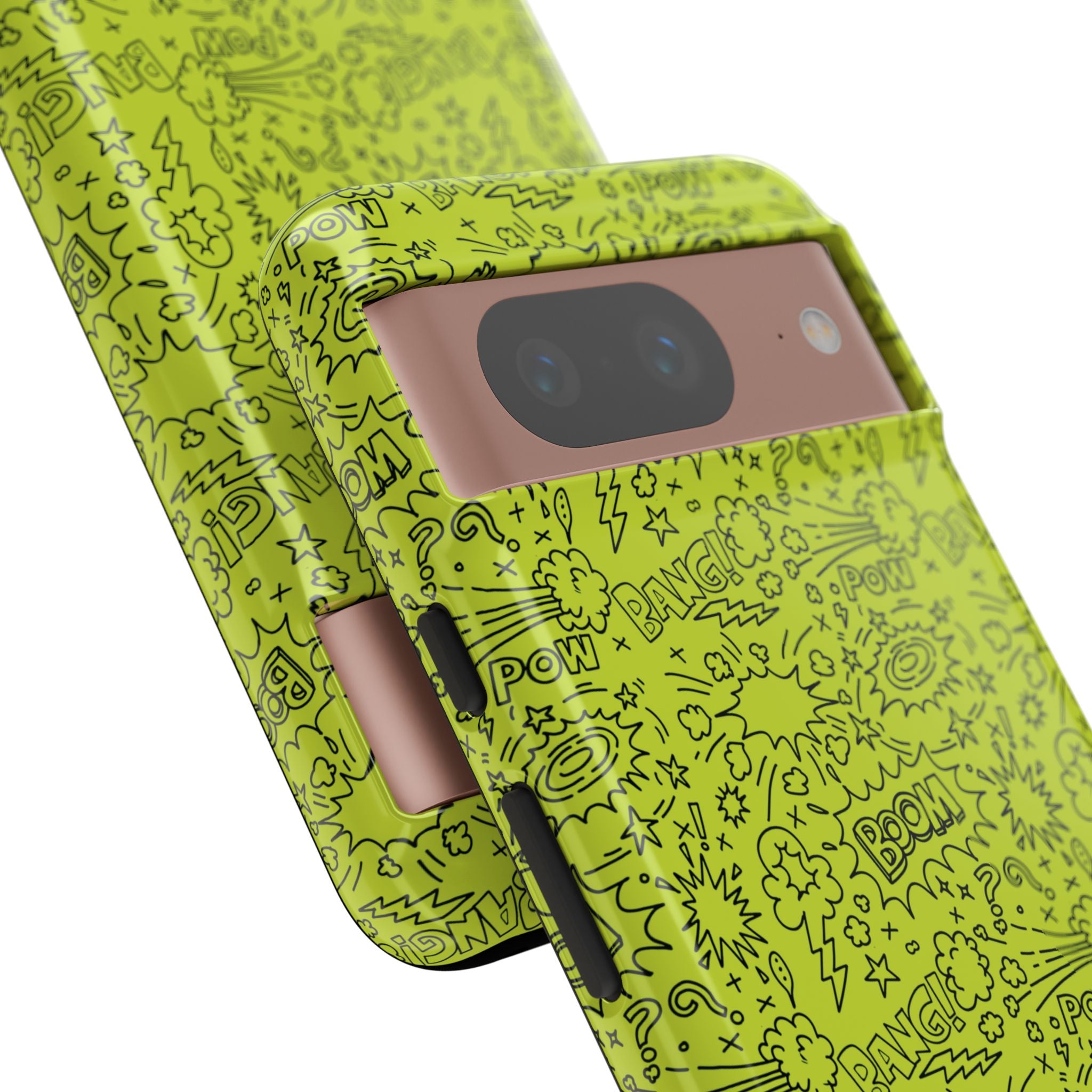 Neon Lime Wow Tough Case for iPhone, Galaxy, or Google Pixel
