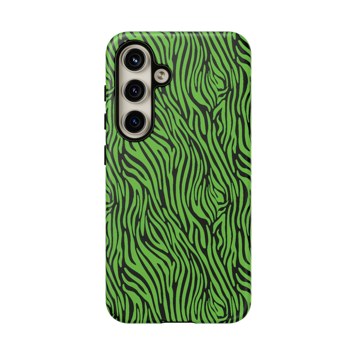 Neon Green Zebra Tough Phone Case iPhone, Galaxy, or Google Pixel