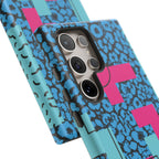 LOVE Blue Leopard 80s Vibe Tough Case for iPhone, Galaxy, or Google Pixel