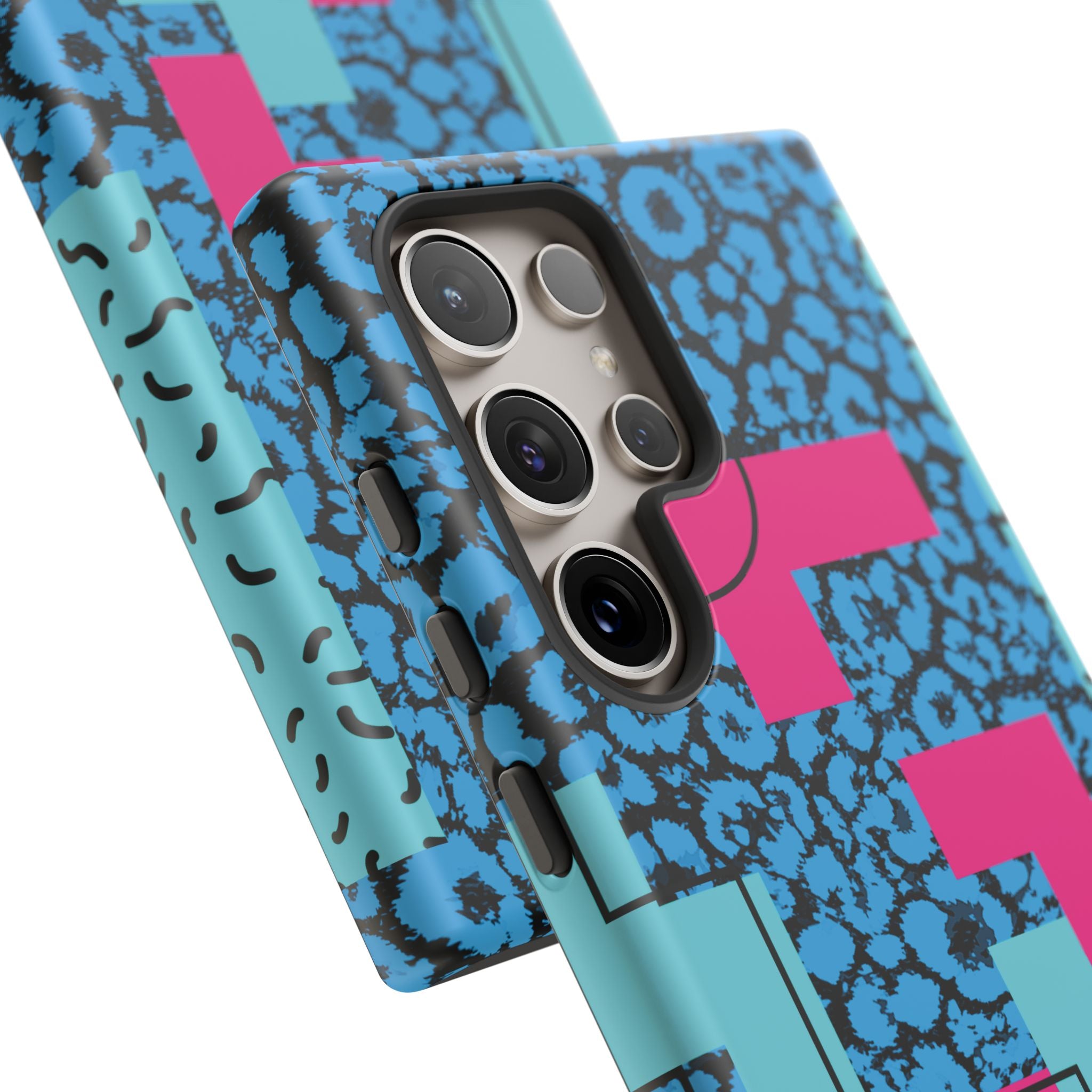 LOVE Blue Leopard 80s Vibe Tough Case for iPhone, Galaxy, or Google Pixel