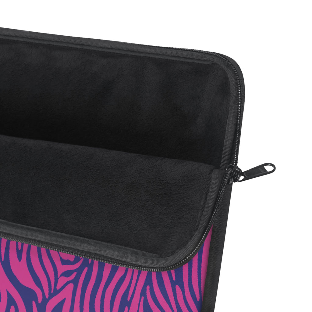 Zebra Print Pink Blue Laptop Sleeve