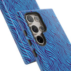 Zebra Print Blue and Purple Tough Case for iPhone, Galaxy or Google Pixel