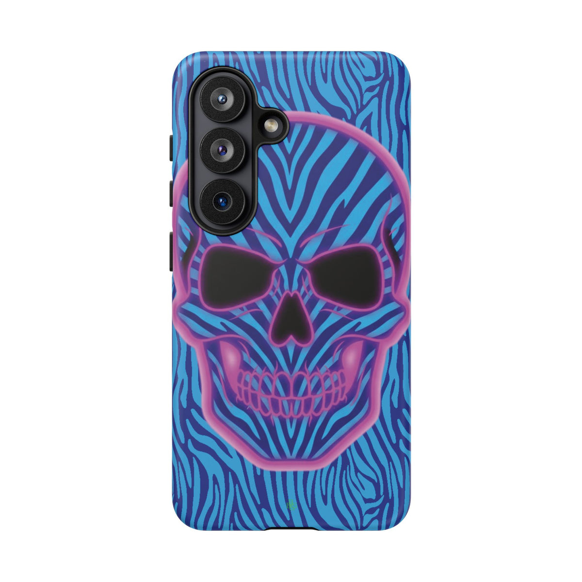Neon Zebra Skull Tough Phone Case for iPhone, Galaxy, or Google Pixel