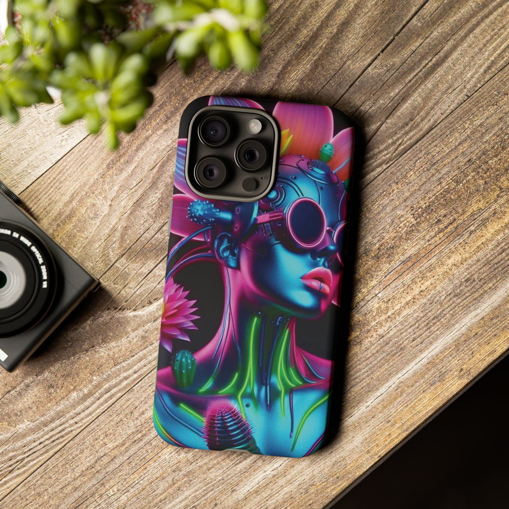 Neon Androgen Cactus Flower Tough Phone Case for iPhone, Galaxy, or Google Pixel