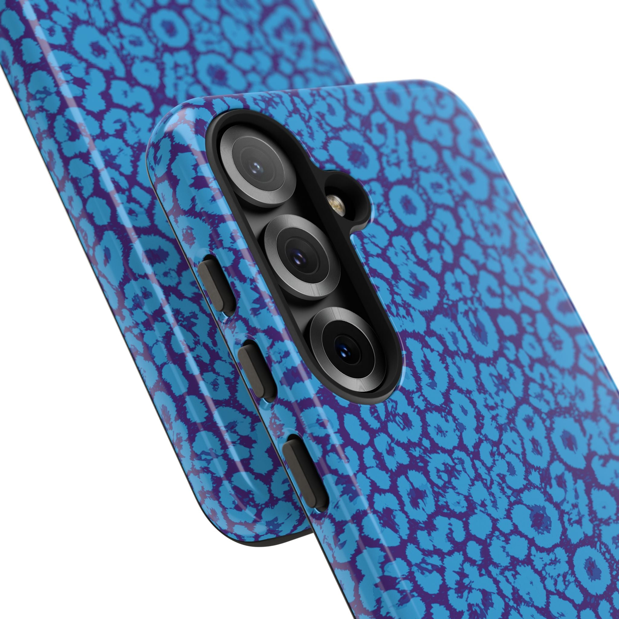Blue Purple Leopard Tough Phone Case iPhone, Galaxy, or Google Pixel