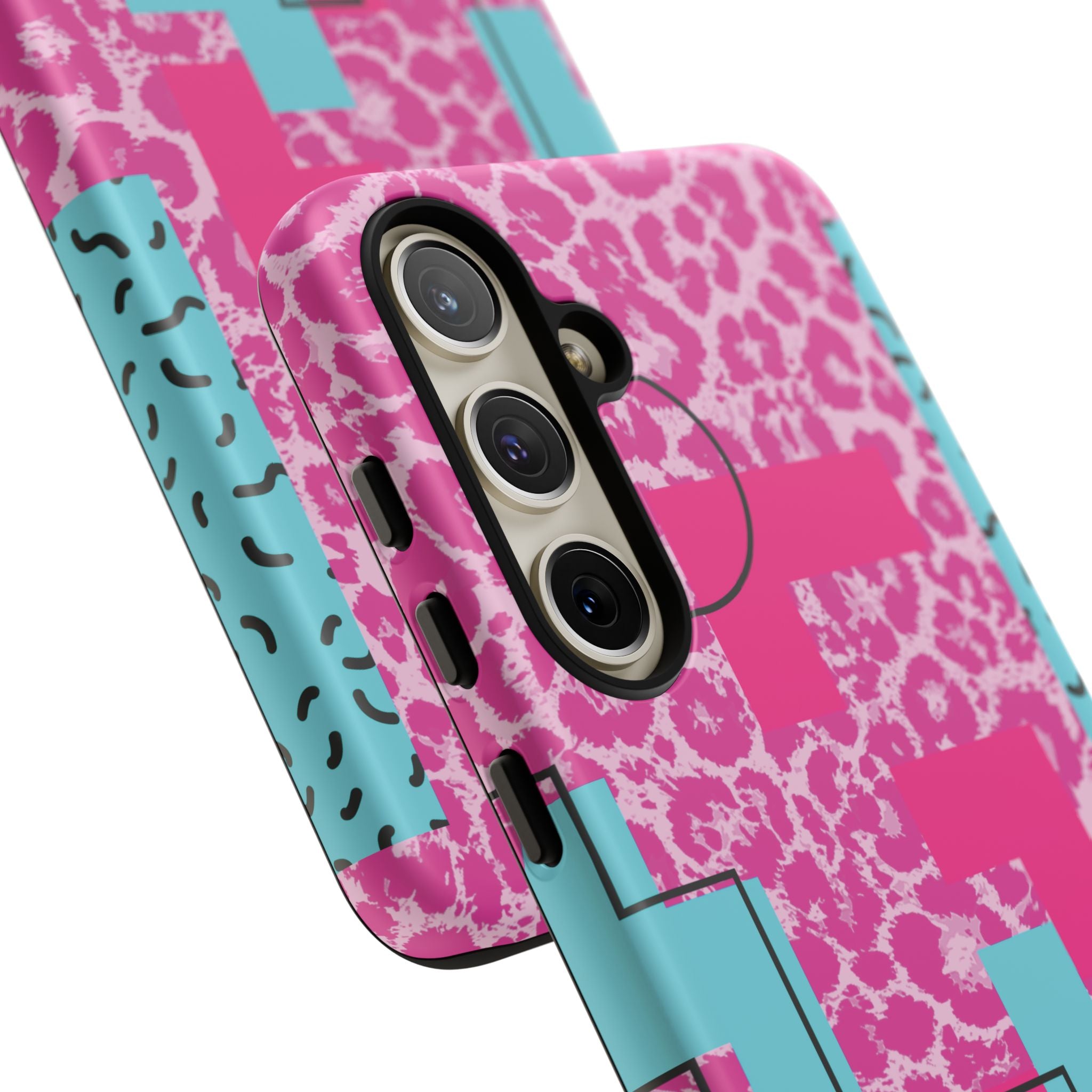 Retro Love Pink Leopard RG Tough Phone Case for iPhone, Galaxy, or Google Pixel