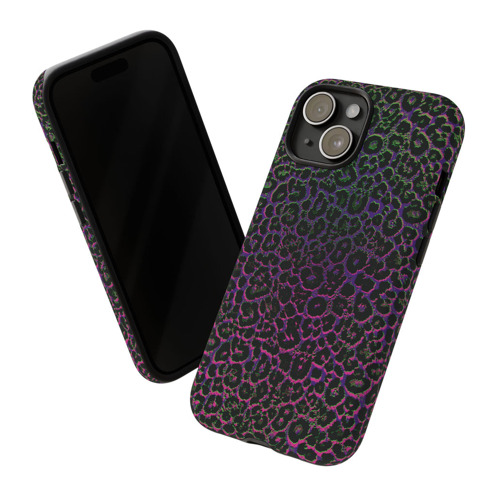 Colorful Leopard Tough Phone Case for iPhone, Galaxy, or Google Pixel
