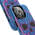 Neon Zebra Skull Tough Phone Case for iPhone, Galaxy, or Google Pixel