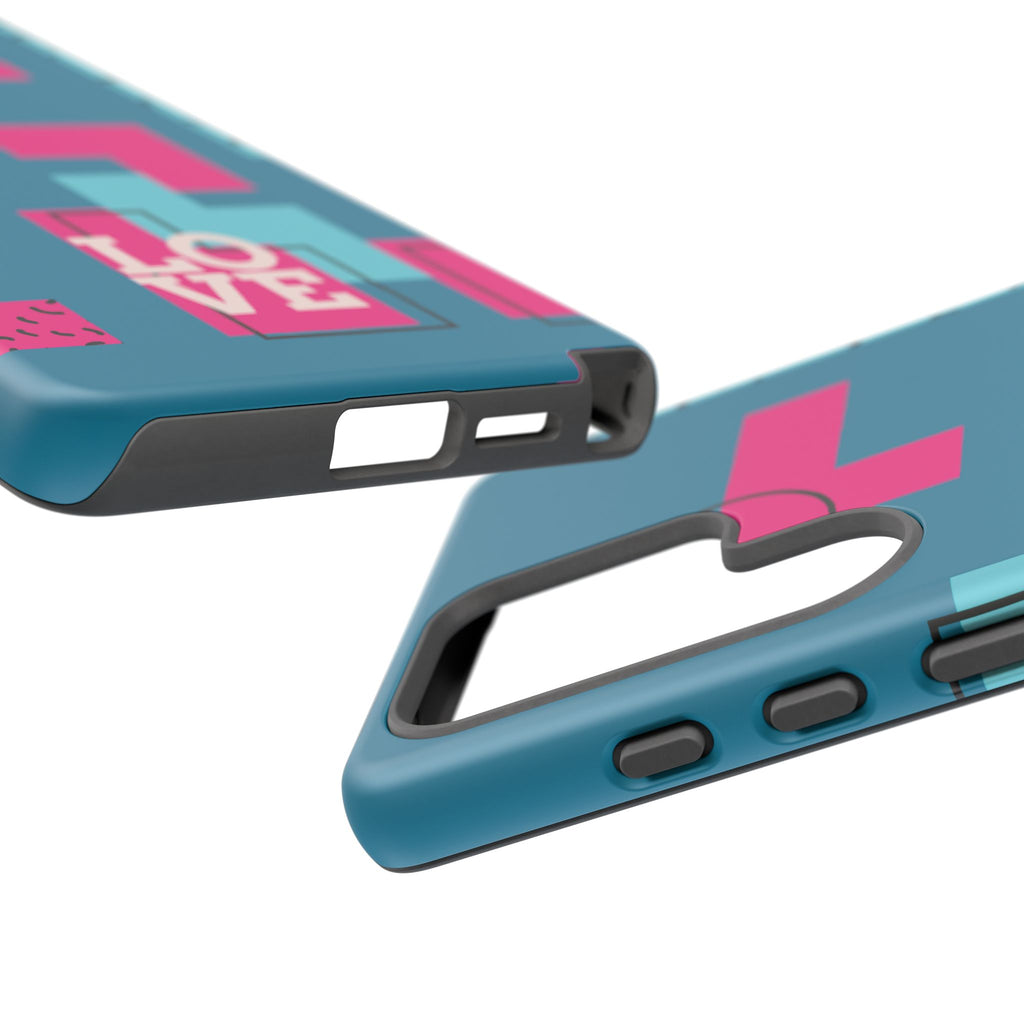 LOVE Teal Green Tough Phone Case for iPhone, Galaxy, or Google Pixel