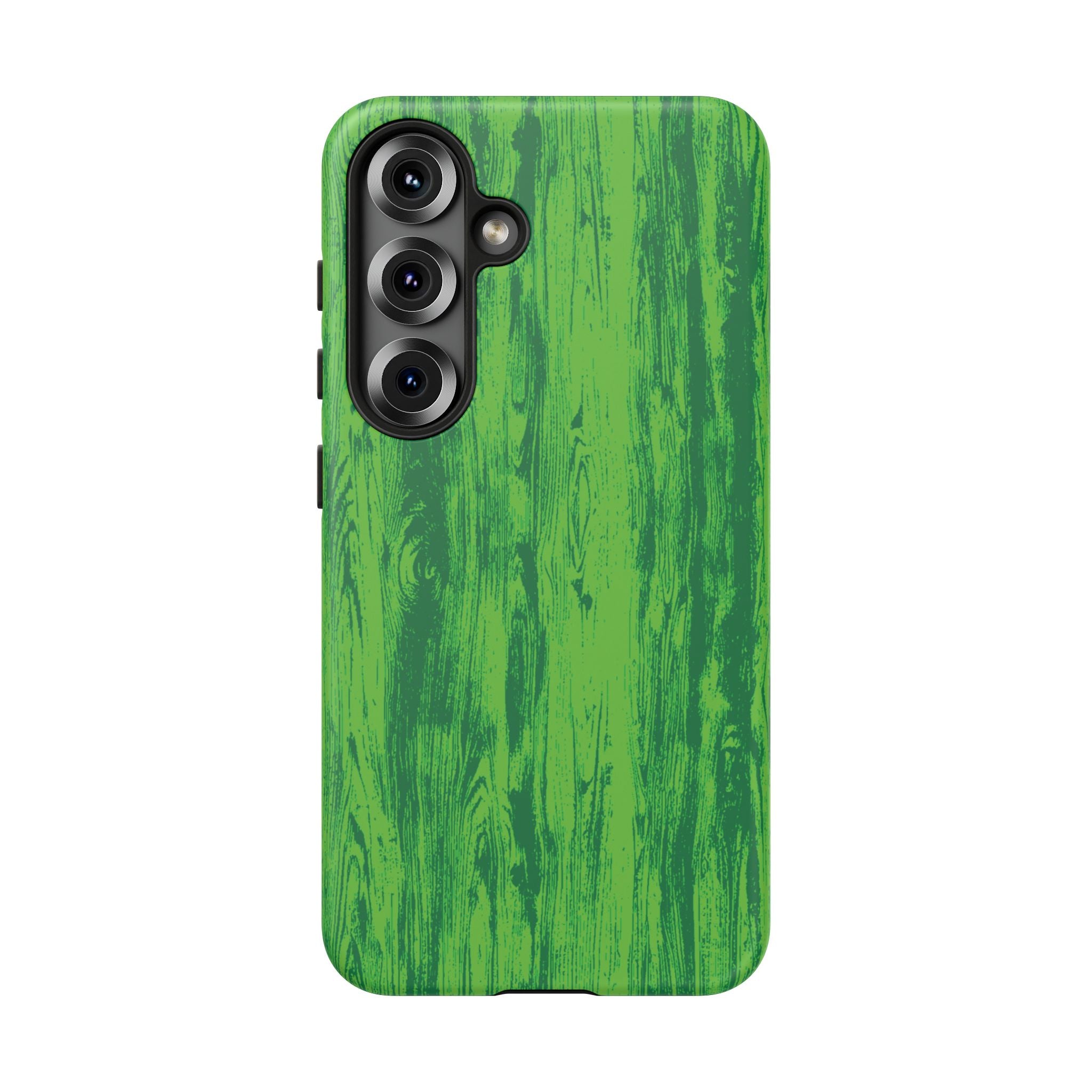 Neon Green Wood Tough Phone Case iPhone, Galaxy, or Google Pixel