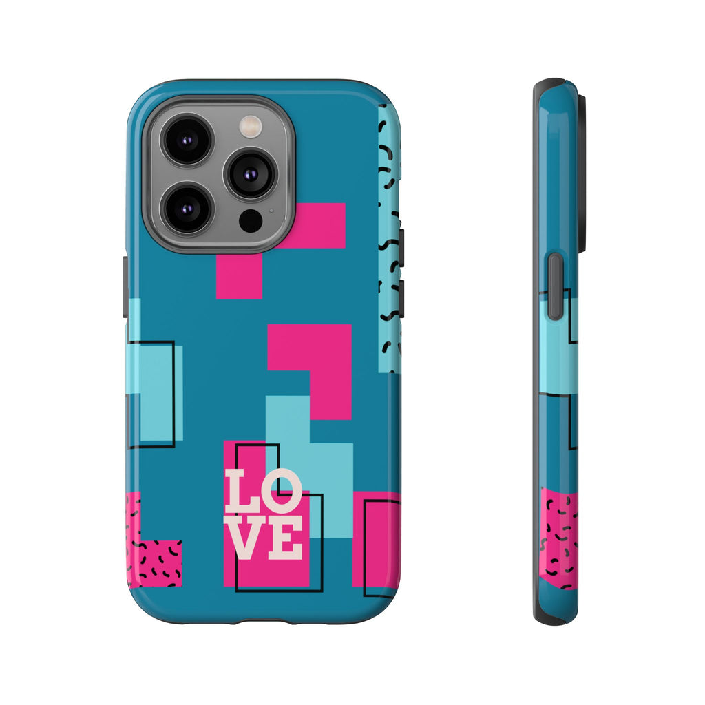 LOVE Teal Green Tough Phone Case for iPhone, Galaxy, or Google Pixel