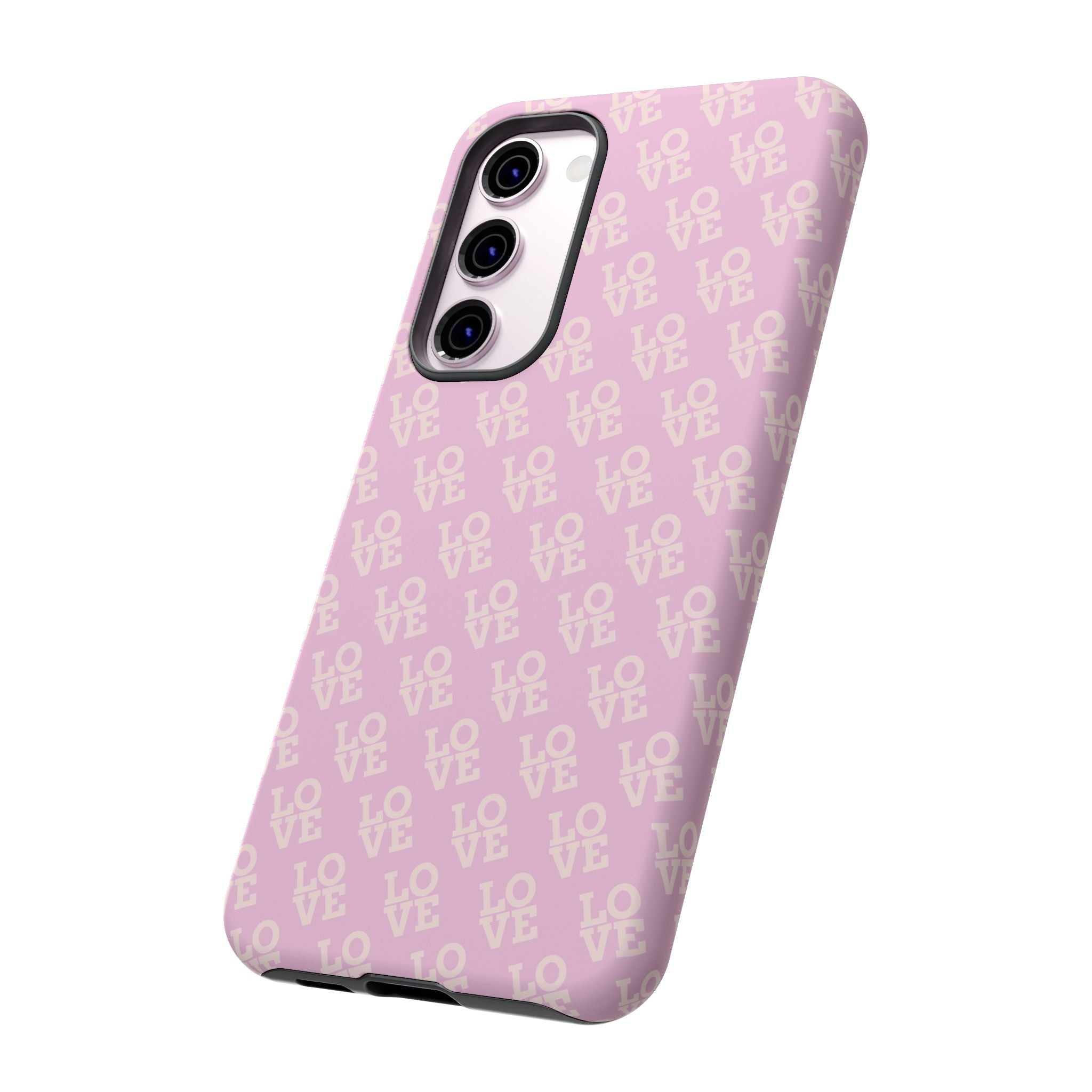 LOVE Pink Tough Phone Case for iPhone, Galaxy, or Google Pixel
