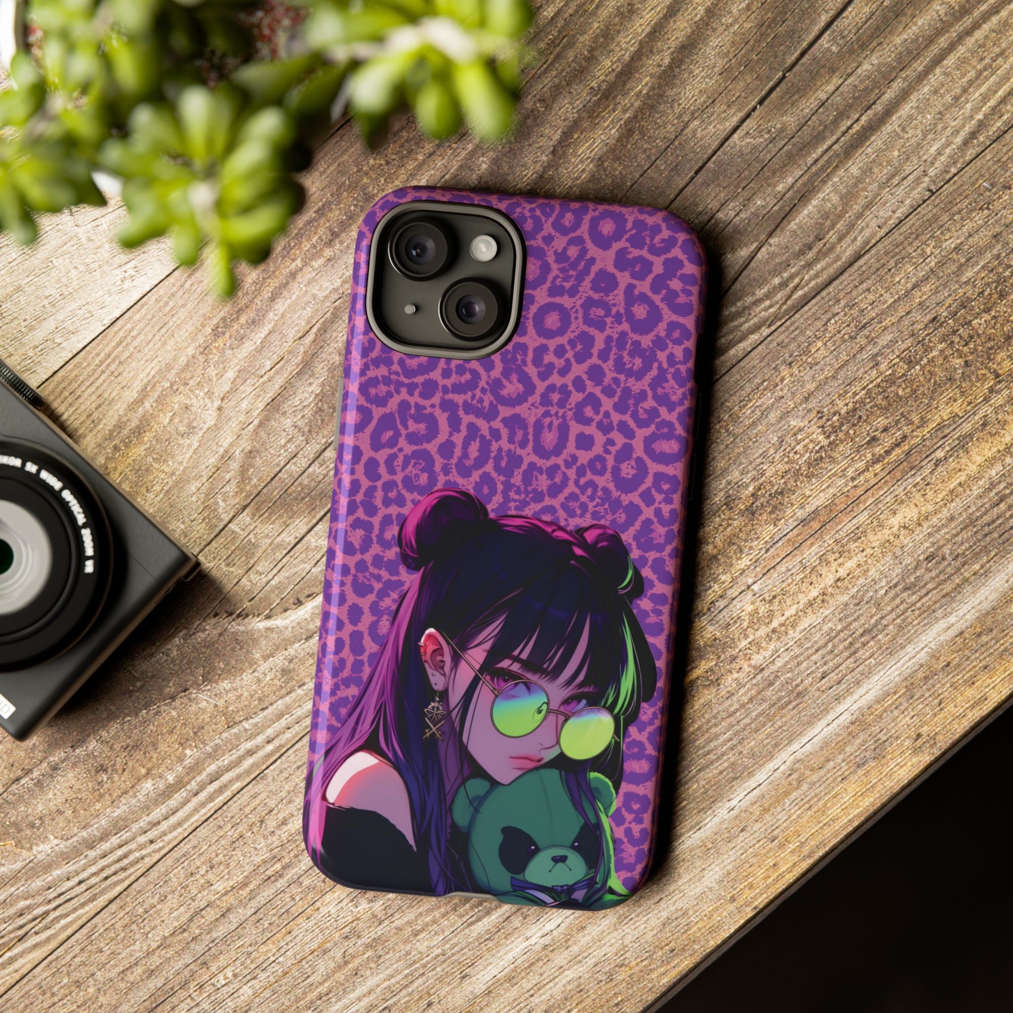 Purple Pink Leopard Kz iPhone, Galaxy and Google Tough Cases