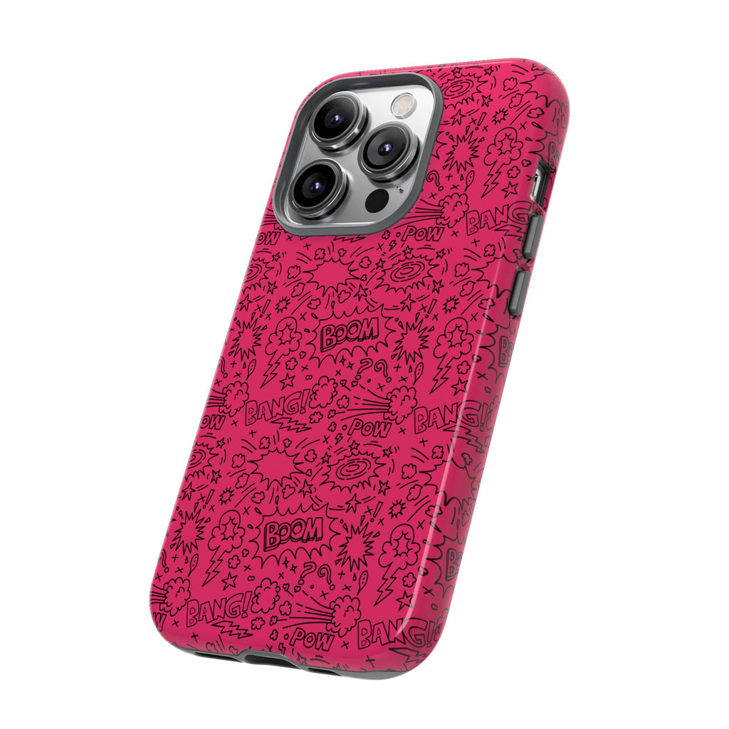 Pink Wow Tough Case for iPhone, Galaxy, or Google Pixel