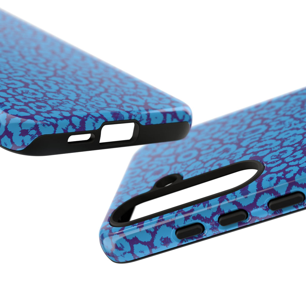 Blue Purple Leopard Tough Phone Case iPhone, Galaxy, or Google Pixel